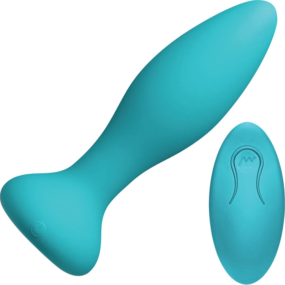 A-Play Vibe Experienced Rechargeable Silicone Anal Plug with Remote, 5.75", Teal
