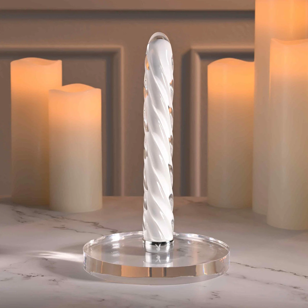 PLAYBOY PLEASURE IN A TWIST GLASS VIBRATOR