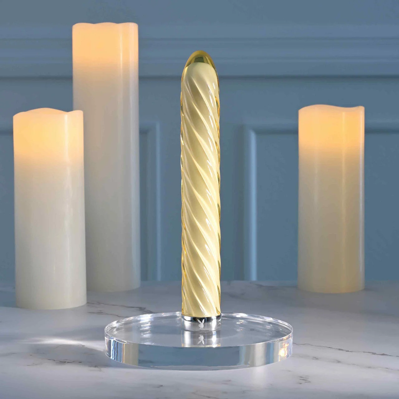 PLAYBOY PLEASURE TWIST OF FATE GLASS VIBRATOR