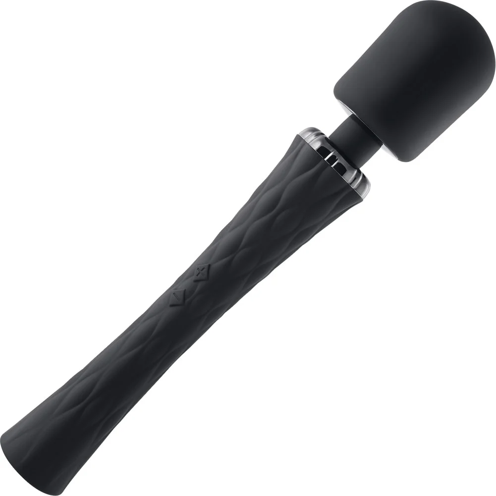 Playboy Royal Rechargeable Wand Vibrator, 11.5", Black