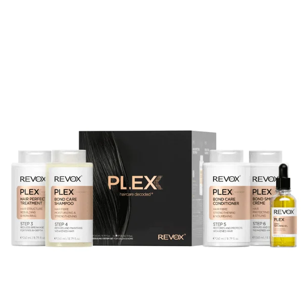 PlexHair Rebuilding System Set for Salon & Home step 3-4-5-6 + step 7 oil