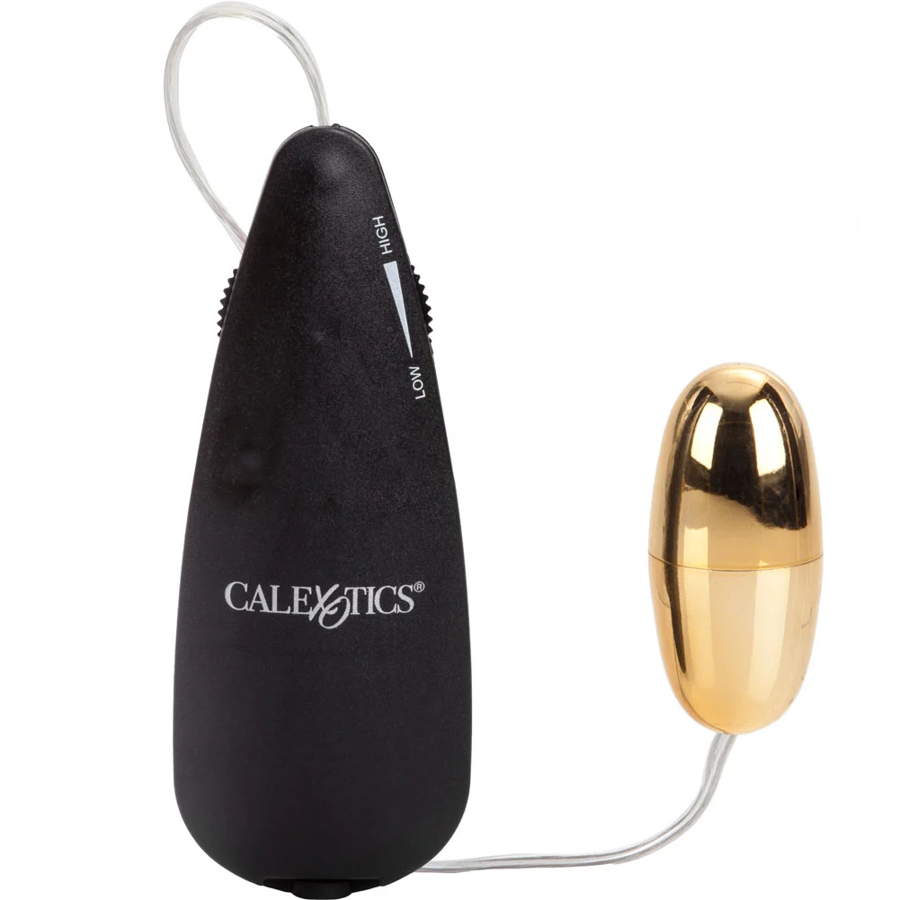 Pocket Exotics Vibrating Metallic Bullet Vibe, 2.25", Gold with Black Remote