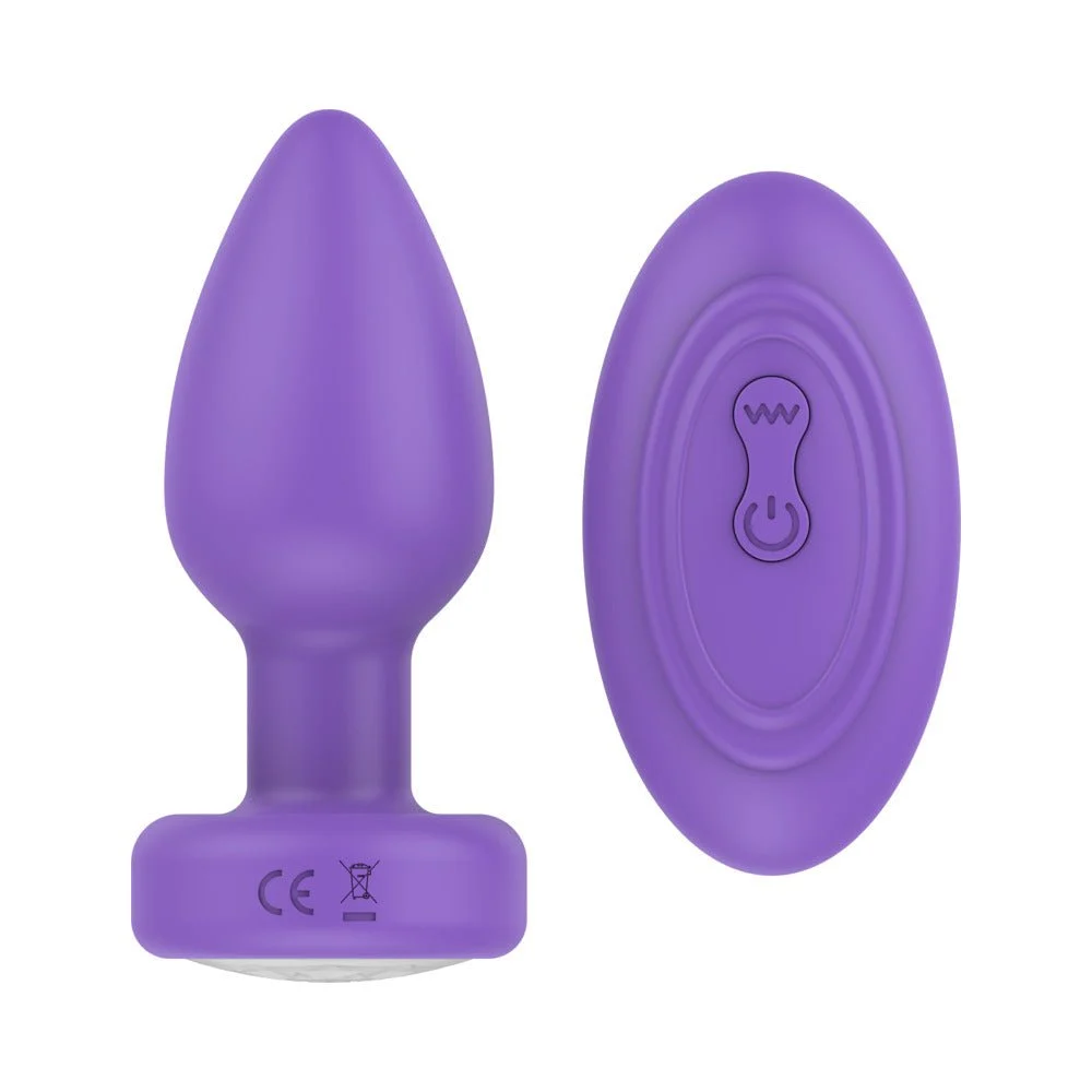 PR17 Vibrating Butt Plug With Remote, Purple