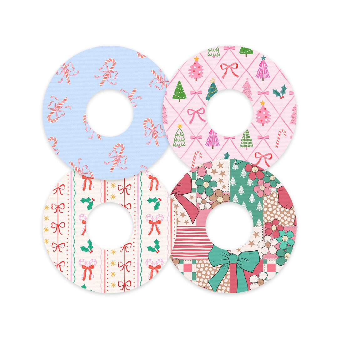 Pretty in Pink Holiday Variety Patch Tape Designed for the FreeStyle Libre 3 Plus & Lingo- Pump Peelz