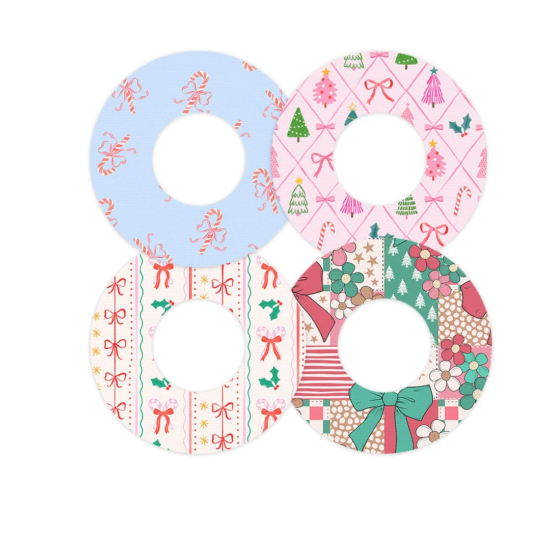 Pretty in Pink Holiday Variety PatchTape Designed for the FreeStyle Libre 2 - Pump Peelz