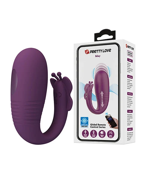 Pretty Love Klay App-enabled Thrusting Hands-free Vibrator - Purple