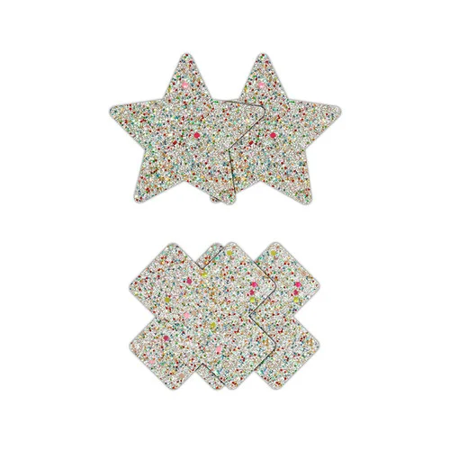 Pretty Pasties 2 Pair Glow In The Dark Star and Cross Nipple Covers