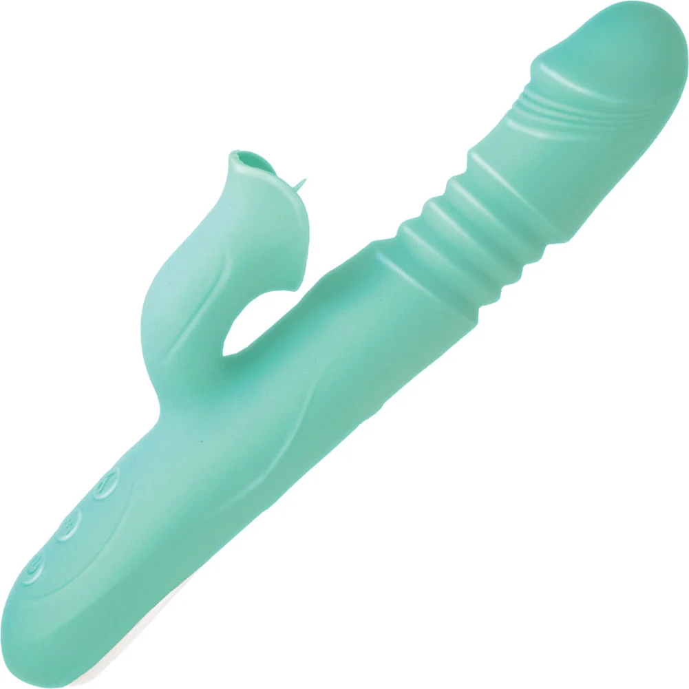 Princess Passion Heat Dual Action Intimate Stimulator, 9", Aqua