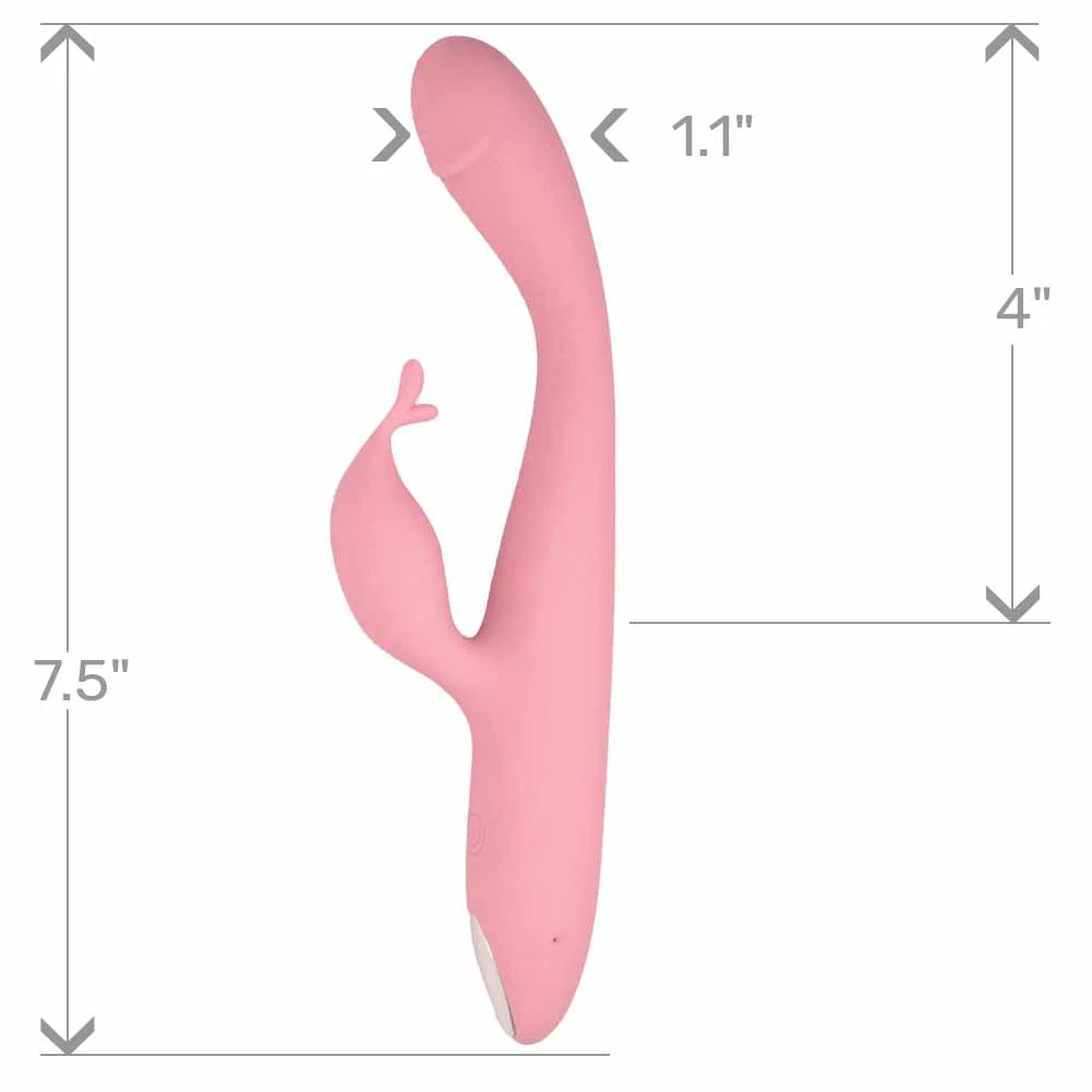 Princess Petite Pleaser Silicone Rechargeable Dual Action Vibrator, 7.5", Pink