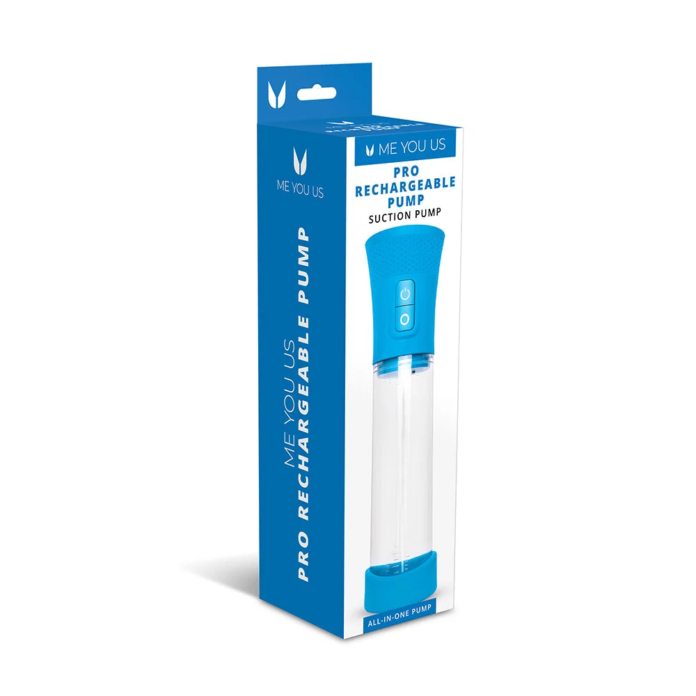 Pro Rechargeable Penis Pump, Blue Clear