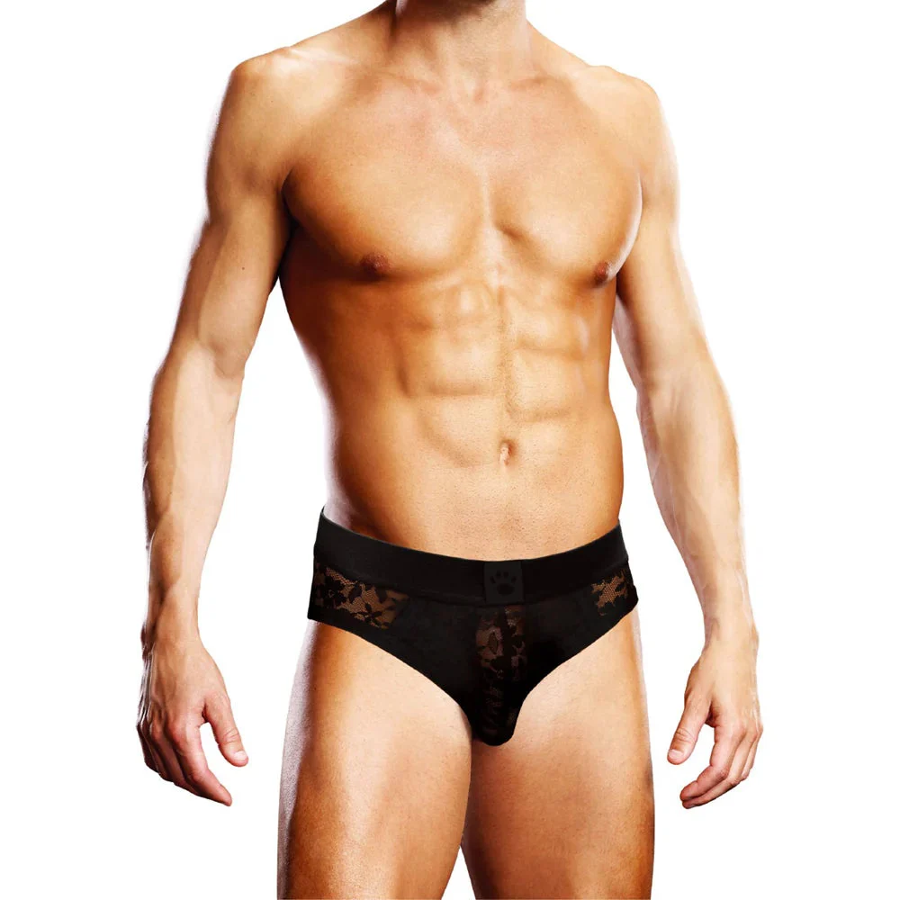 Prowler Black Lace Open Brief