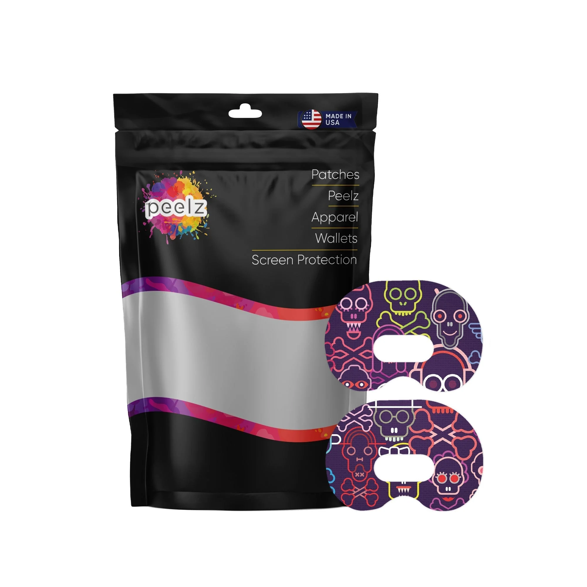 Psycho Skulls Medtronic Guardian Connect Patch Tape - Pump Peelz