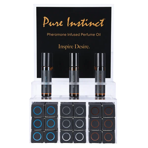 Pure Instinct Men's Collection Pheromone Perfume Oil Display of 18