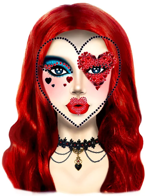 Queen Face Jewel Stickers