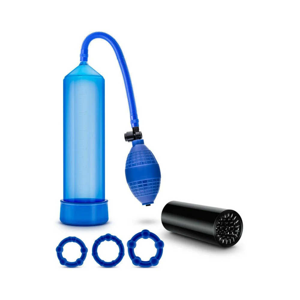 Quickie Kit Go Big Penis Pump Set, Blue
