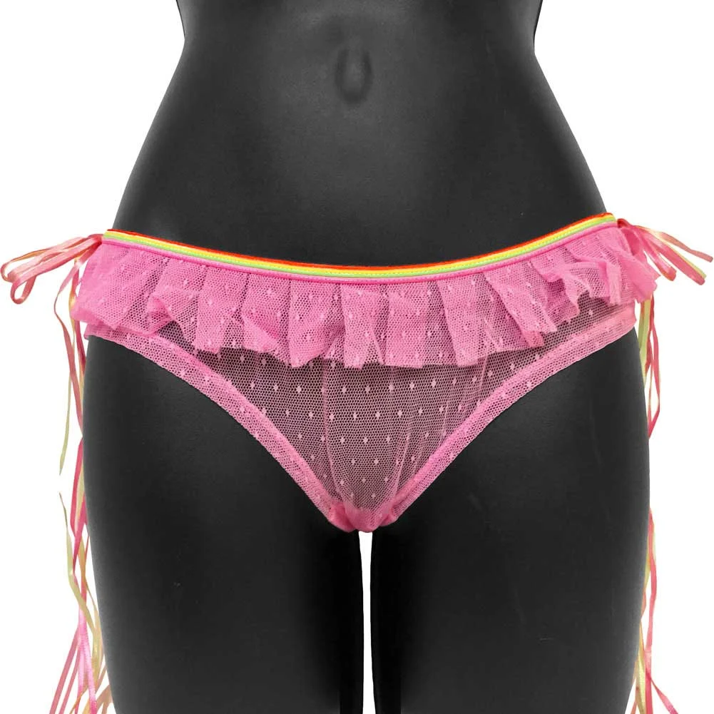 Rainbow Bright Hiphugger Bikini, Large, Fuchsia