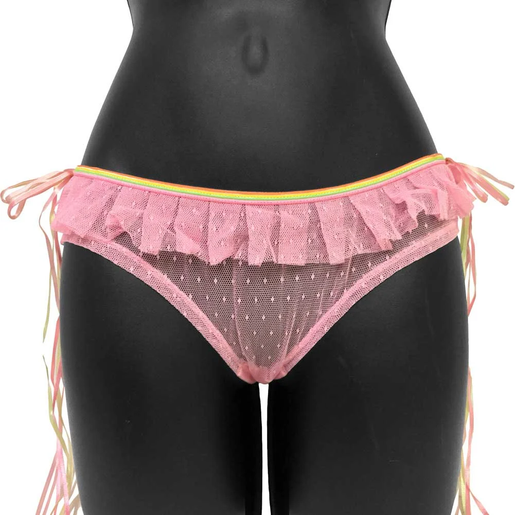 Rainbow Bright Hiphugger Bikini, Medium, Pink