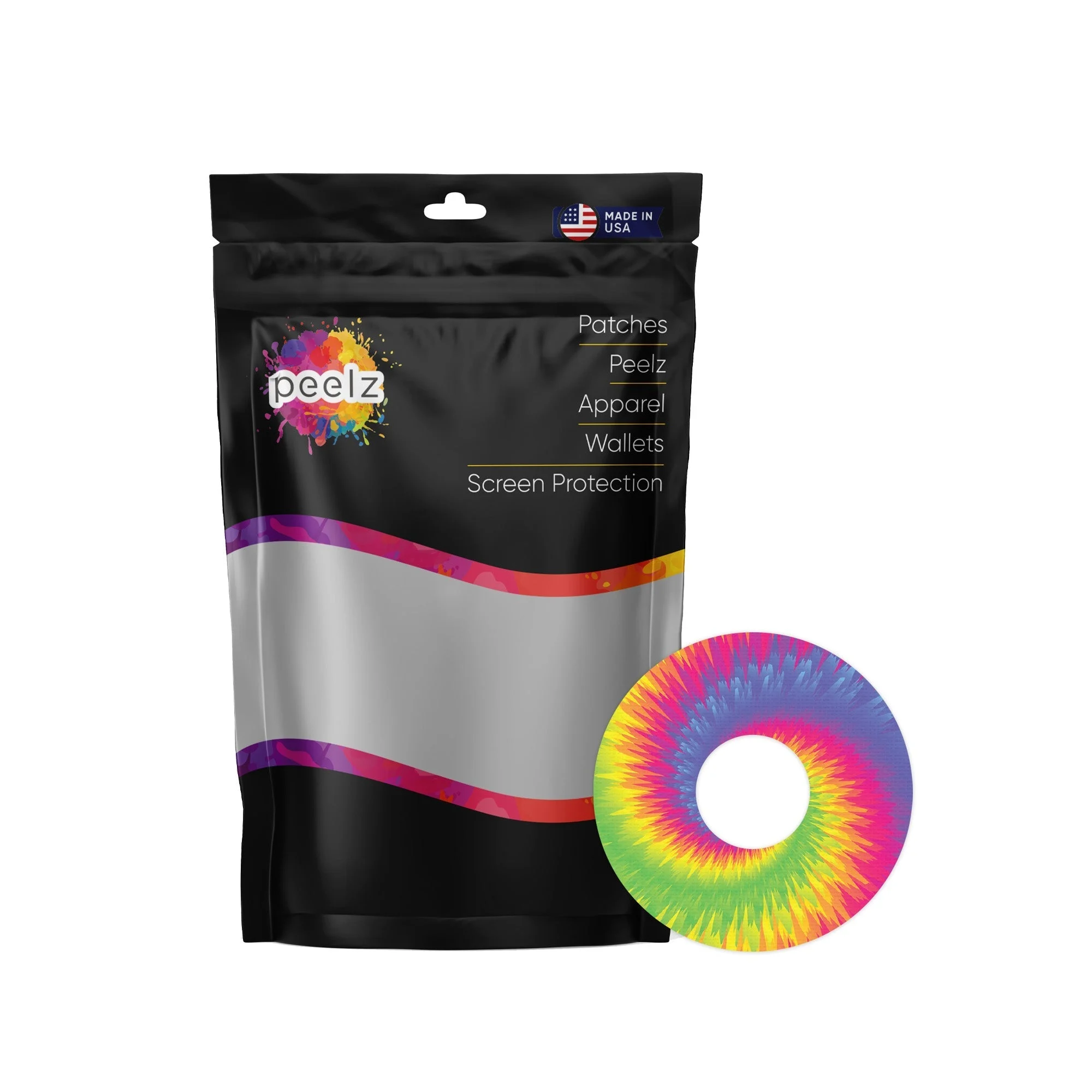 Rainbow Tie Dye Patch Tape Designed for the FreeStyle Libre 3 Plus & Lingo
