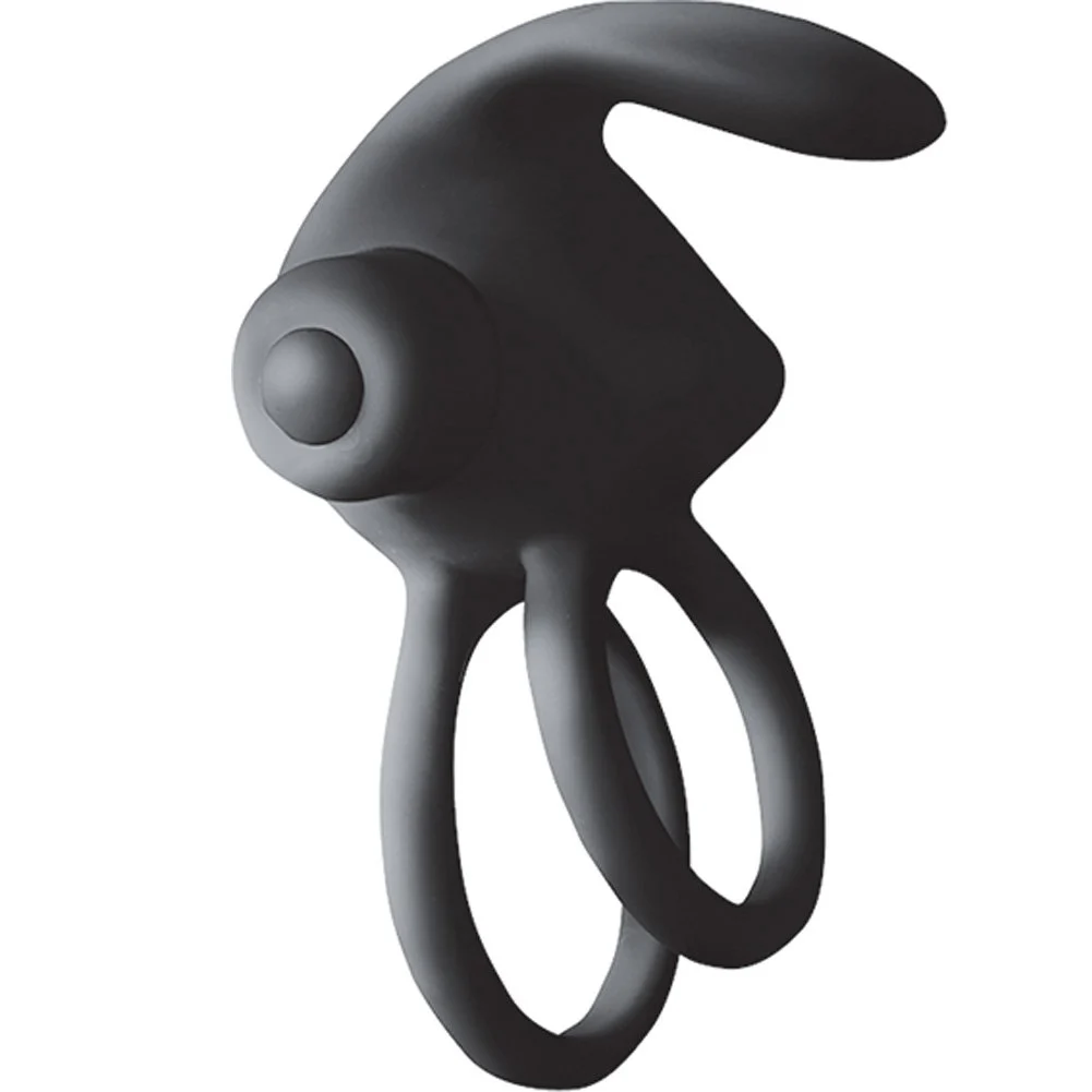 Ram Double Loop Penis Ring, 1.25", Black