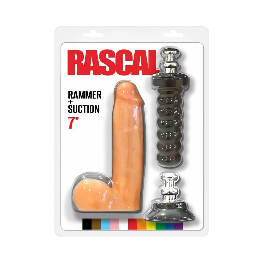 Rascal Rammer + Suction 7 in. Dildo with Handle and Suction Cup