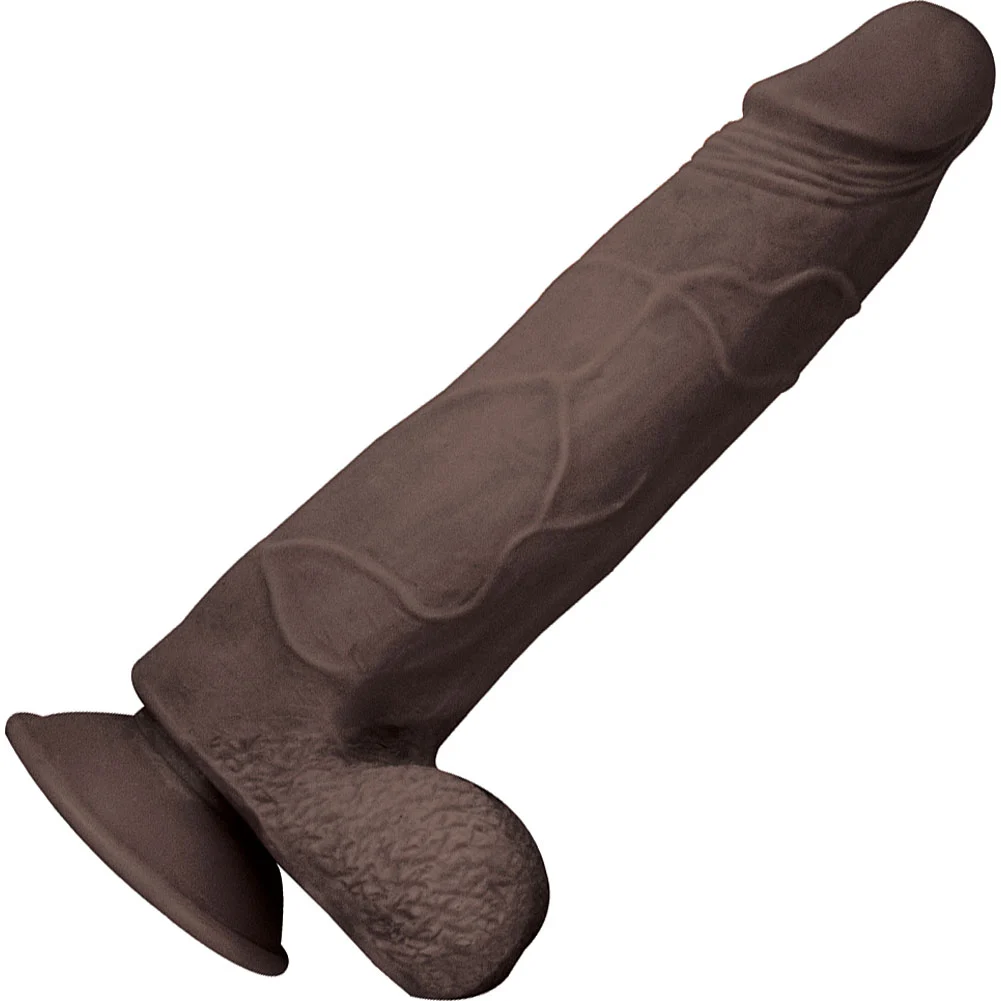 Realcocks No 4 Dual Layered Thick Bendable Dildo, 8", Chocolate