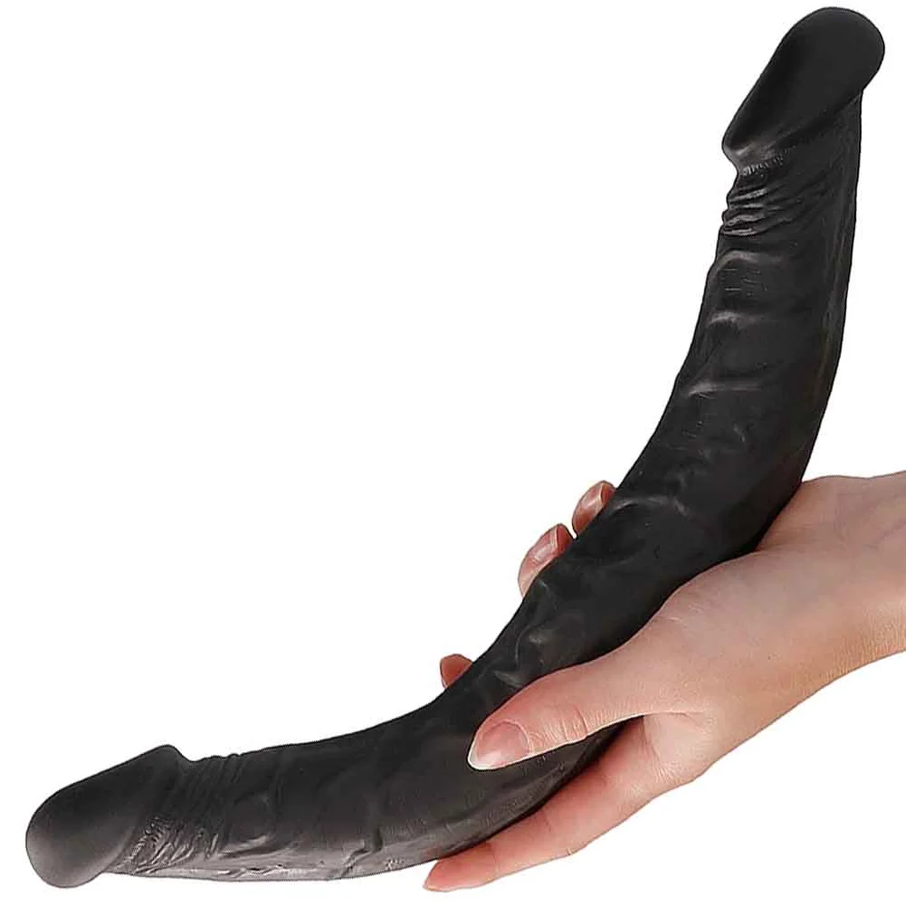 RealRock Bendable Realistic Double Dong, 14", Black
