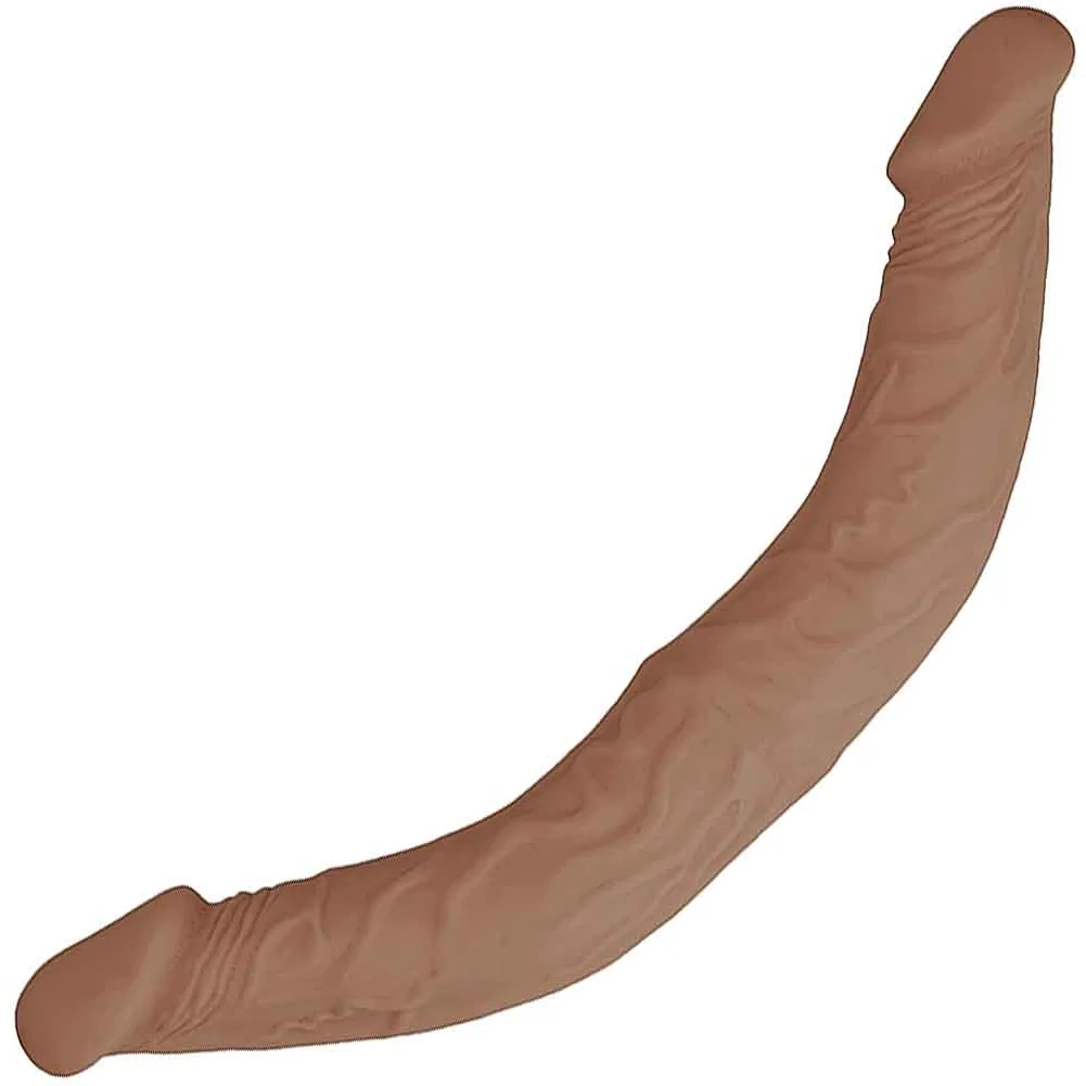 RealRock Bendable Realistic Double Dong, 14", Mocha