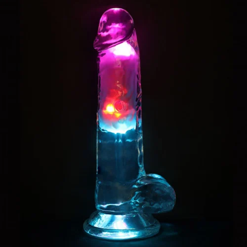 RealRock LED Lights Vibrating 7 Inch Dildo With Balls