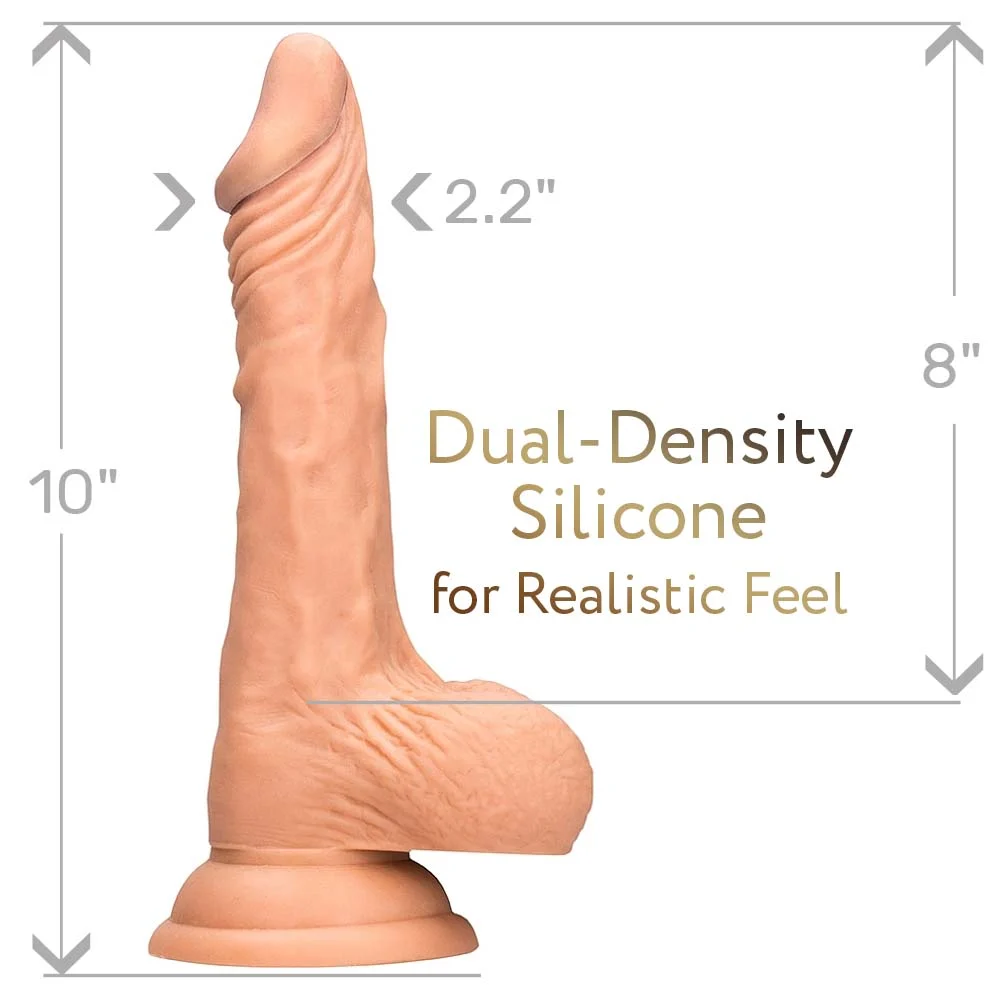 RealRock Realistic Dildo with Balls and Suction Cup, 10", Vanilla