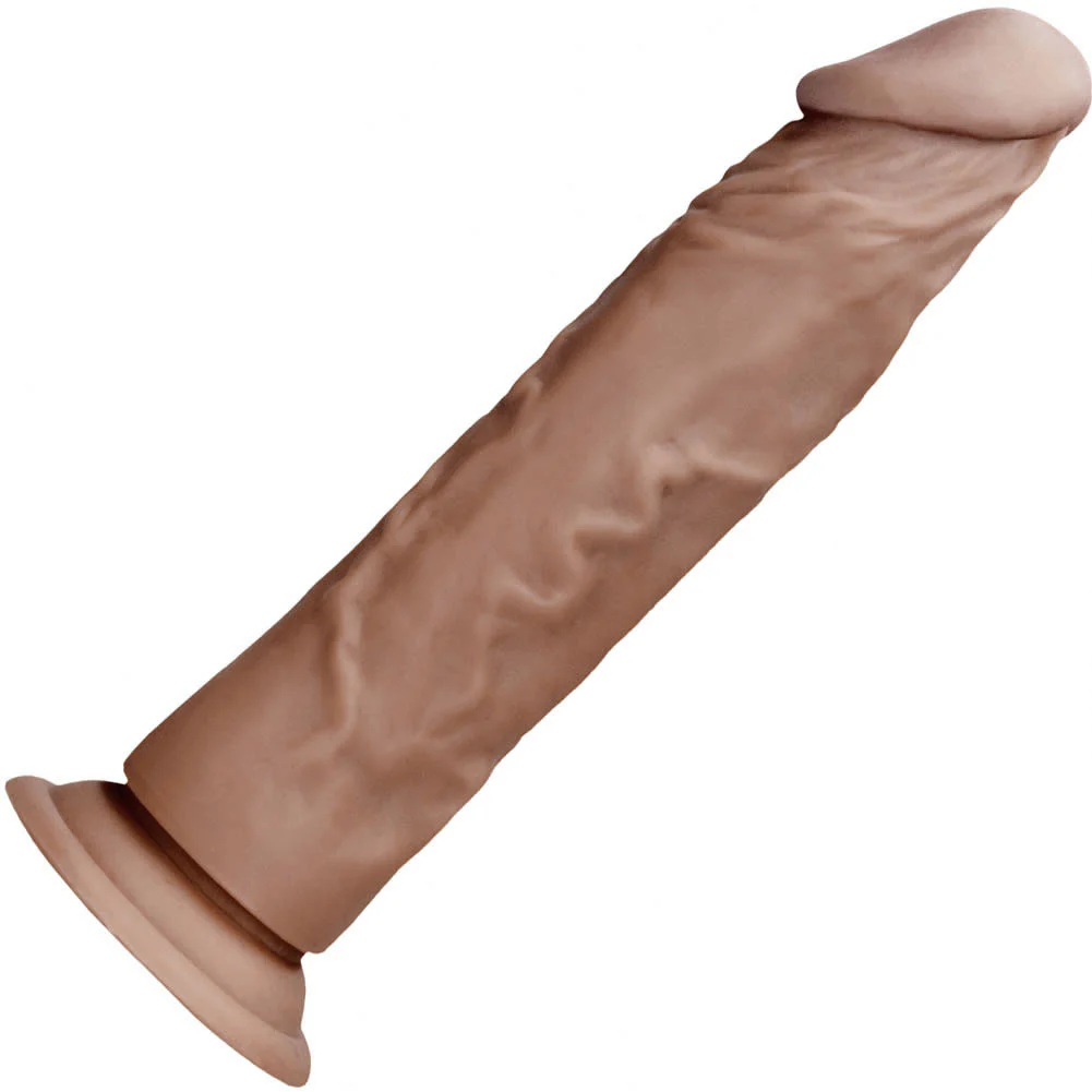 RealRock Realistic Dildo with Suction Mount, 8", Mocha