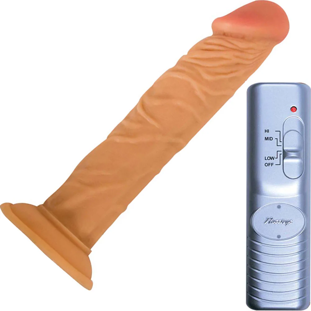 RealSkin All American Whoppers Super Flexible Realistic Vibrator, 8", Vanilla