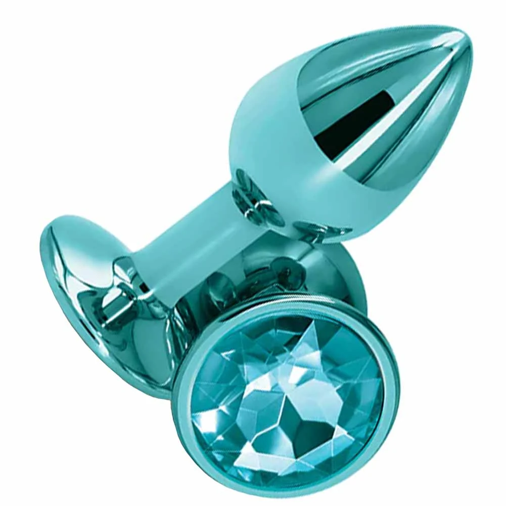 Rear Assets Tapered Metal Butt Plug, Small, Teal