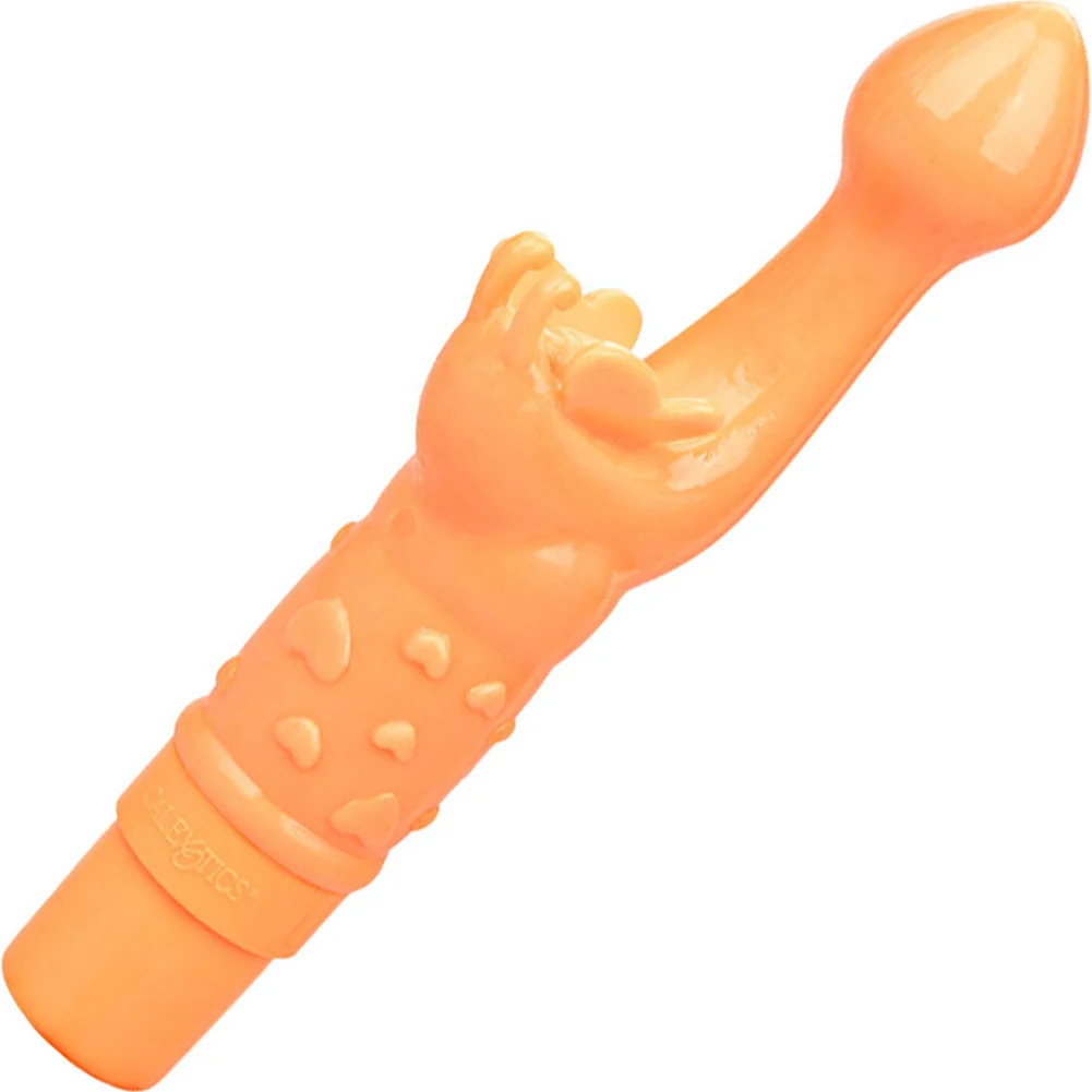 Rechargeable Butterfly Kiss Waterproof G-Spot Vibrator, 7.25", Orange