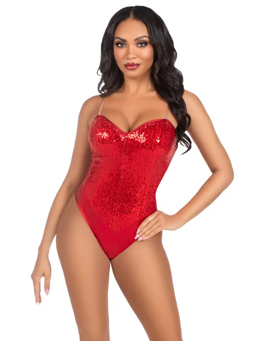 Red Sequin Bodysuit