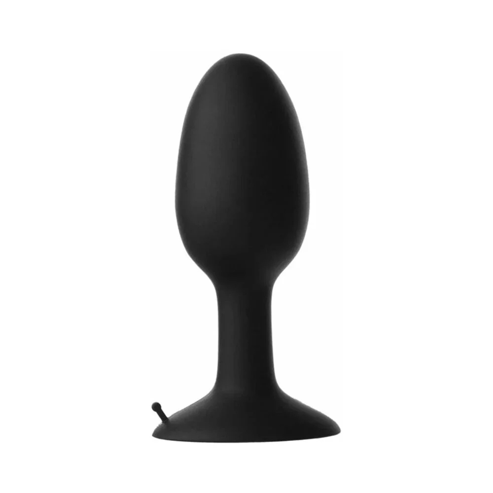 Red Weighted Butt Plug, Black Medium