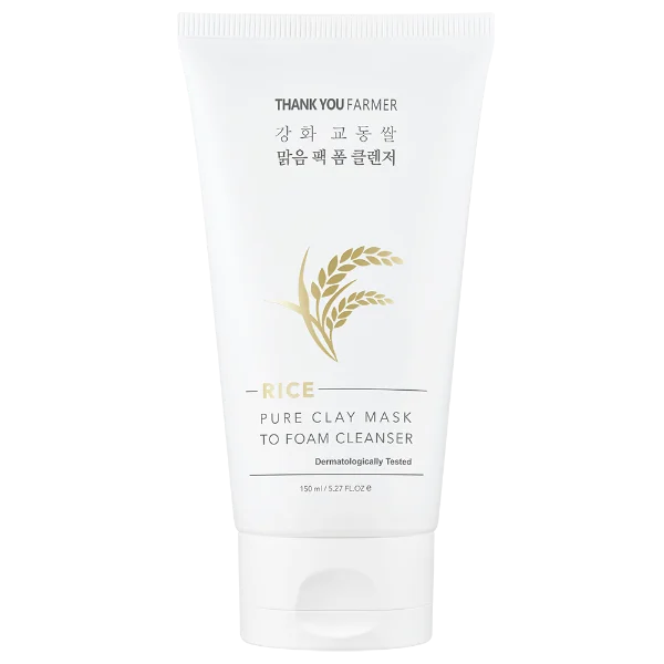 Rice Pure Clay Mask to Foam Cleanser 150 ML