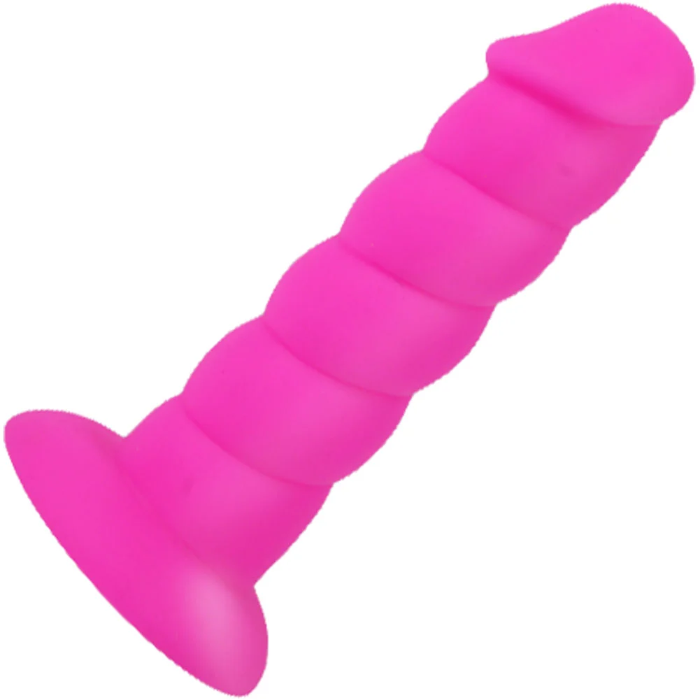 Rock Candy Sugar Daddy Silicone Dildo, 5.5", Pink