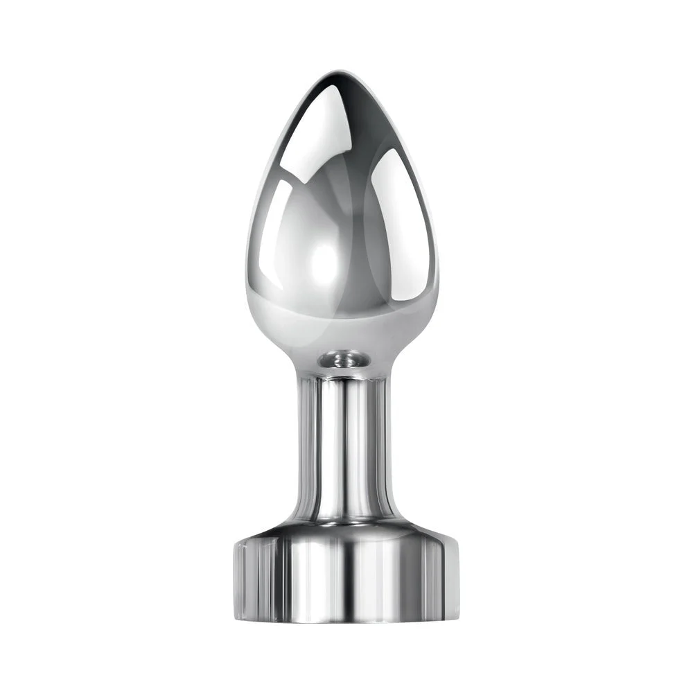 Rockin' Metal Plug Mini Vibrating Anal Plug, Rechargeable Silver Aluminum