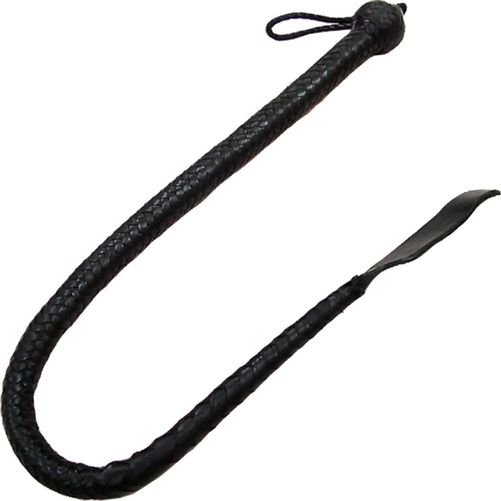 Rouge Devil Tail Leather Whip, 36", Black