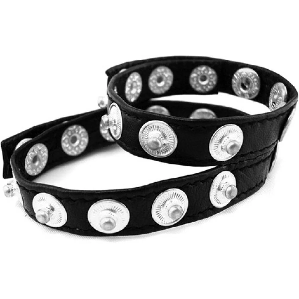 Rouge Double Multi Snap Leather Penis Strap, Black