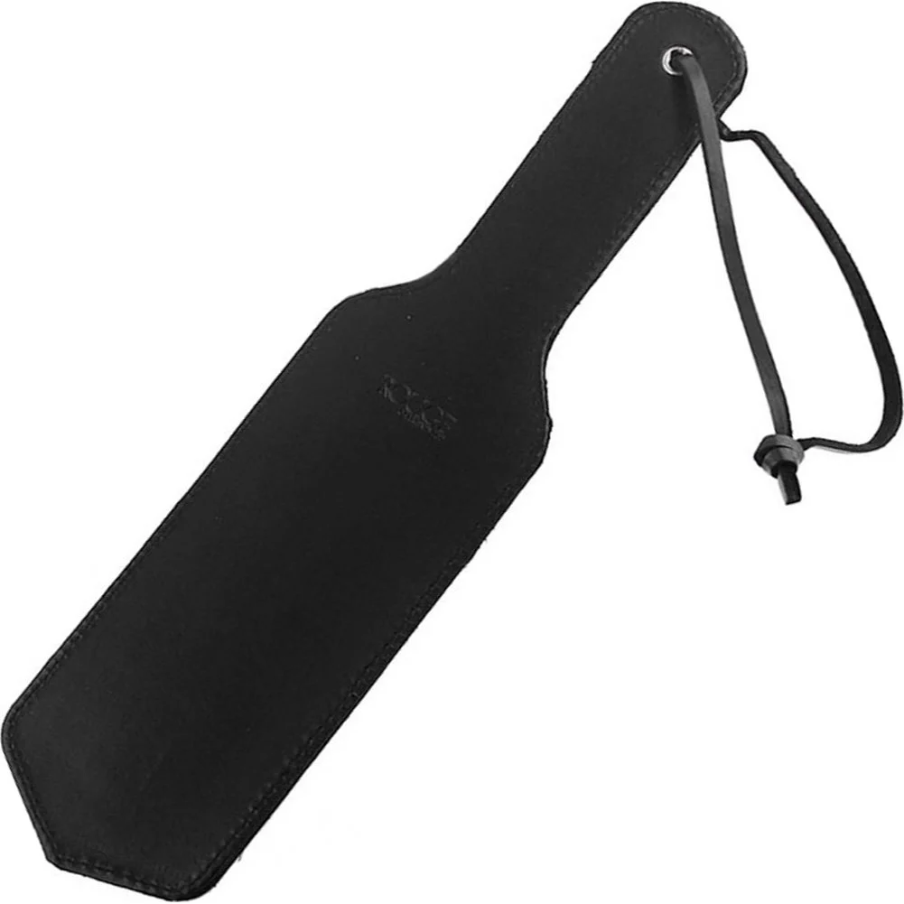 Rouge Double Sided Leather Spanking Paddle, 13", Black