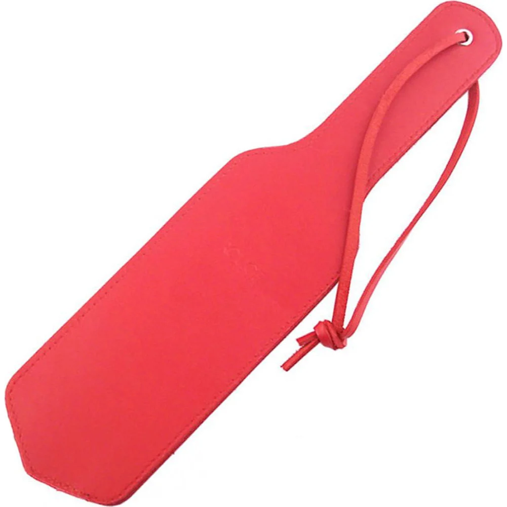Rouge Double Sided Leather Spanking Paddle, 13", Red