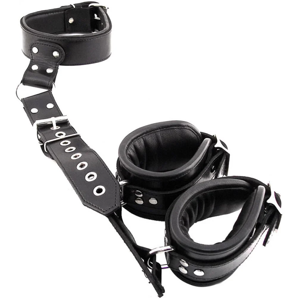 Rouge Garments Bondage Neck to Wrist Restraint, Black