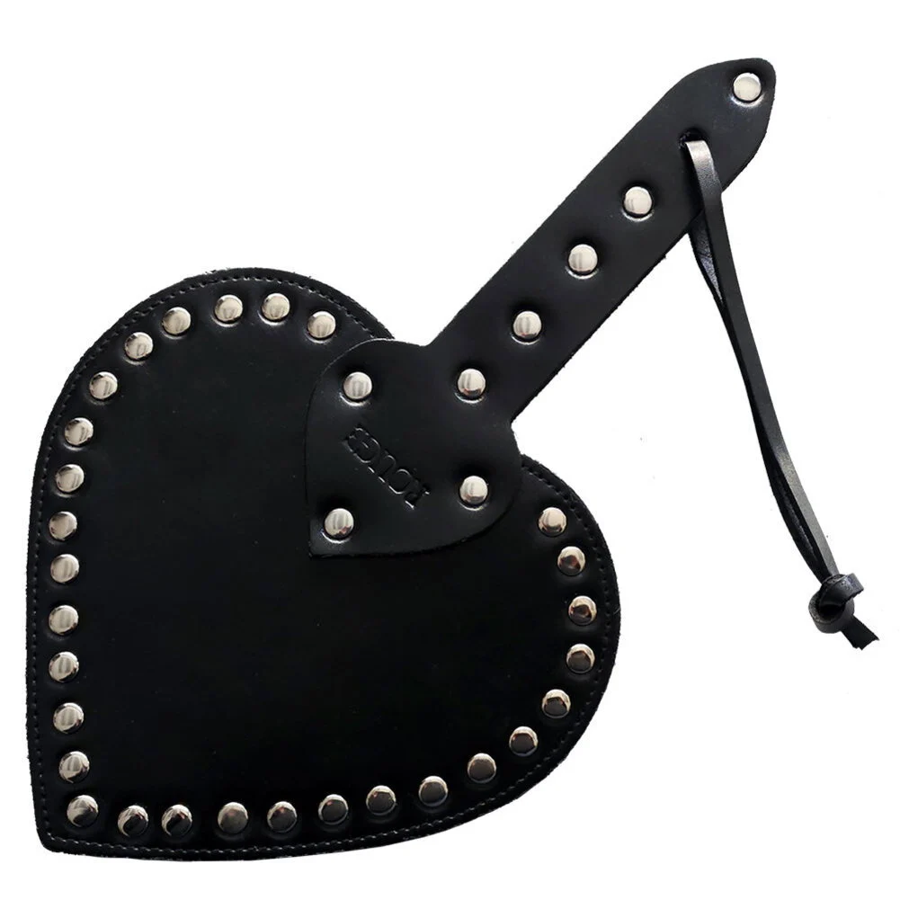 Rouge Garments Leather Heart Paddle, 12.5", Black