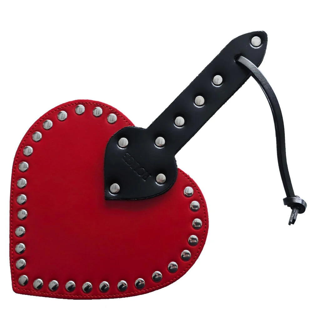 Rouge Garments Leather Heart Paddle, 12.5", Red