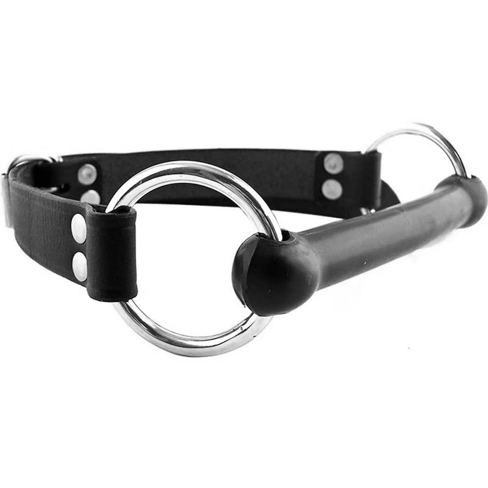 Rouge Garments O Ring Rod Bondage Gag, Black