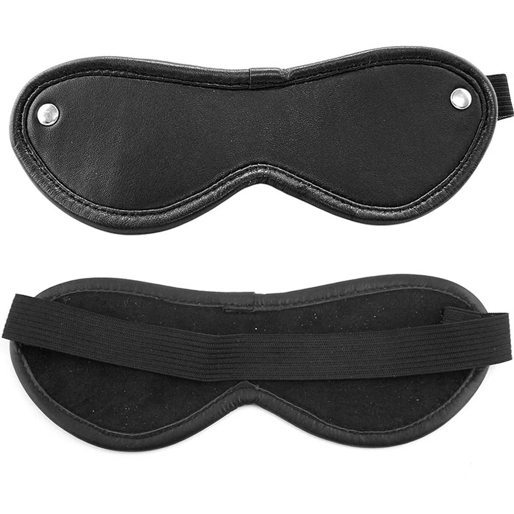 Rouge Leather Blindfold Eye Mask, Black