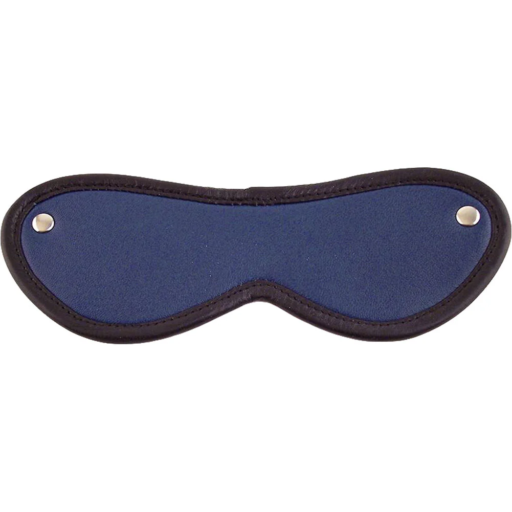 Rouge Leather Blindfold Eye Mask, Blue