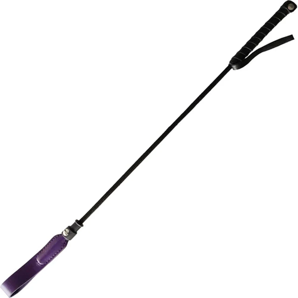 Rouge Long Riding Crop with Slim Tip, 24", Purple
