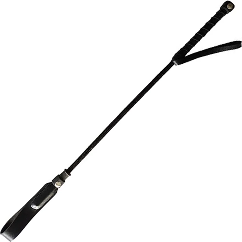 Rouge Short Riding Crop with Slim Tip, 20", Black